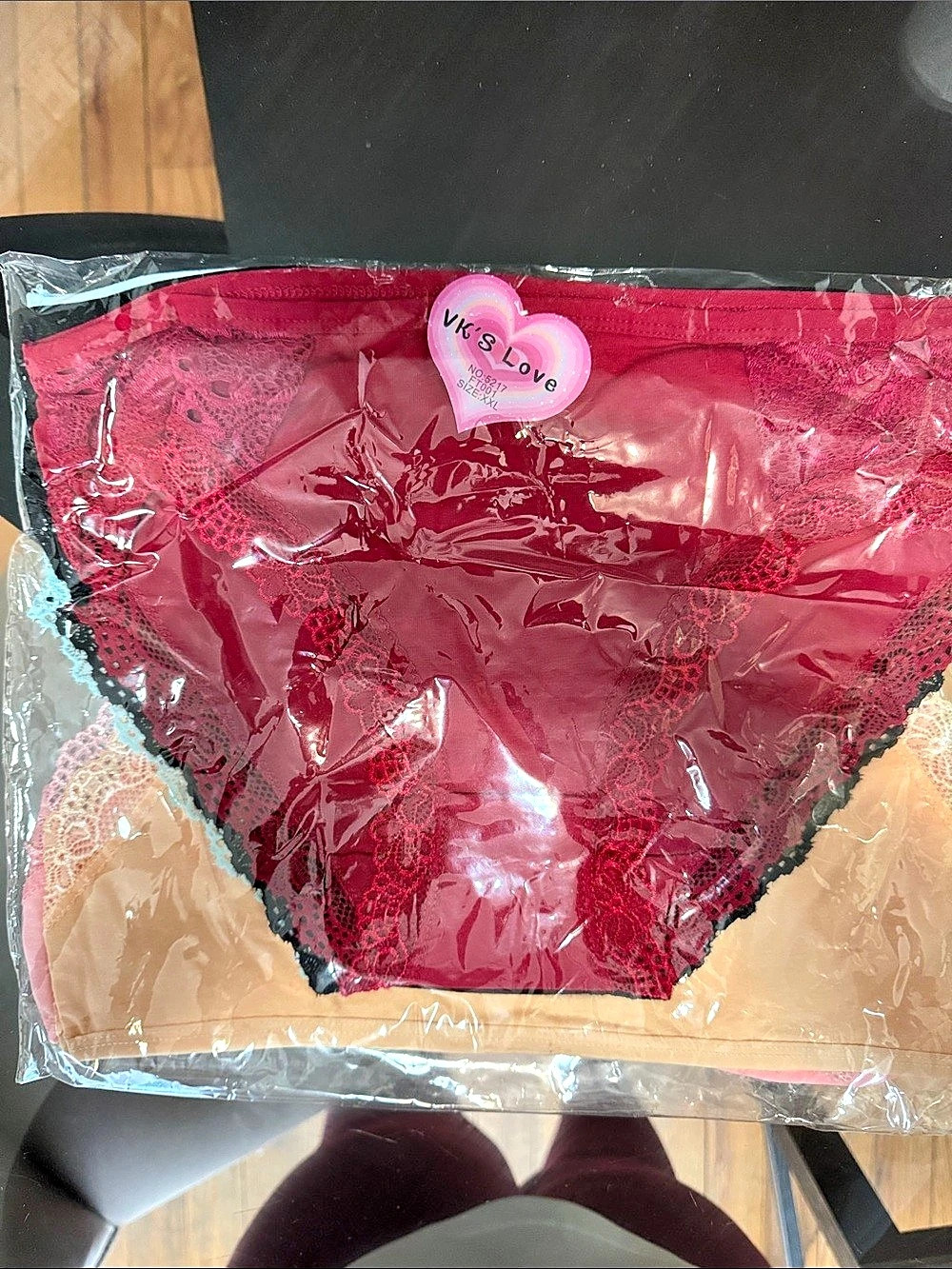 VK's Love Lace Panties in Pink XXL- 5 pack-NWT